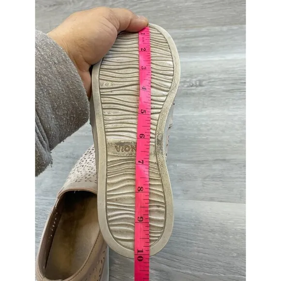 Vionic 356 Midi Perf TVW4938 Women's 6.5 Pink Perforated Leather Sneaker Shoes