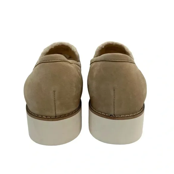 Vionic Cheryl Tan Sherpa Suede Nubbuck Loafer shoe Neutral Beige Tan Size 10 NEW