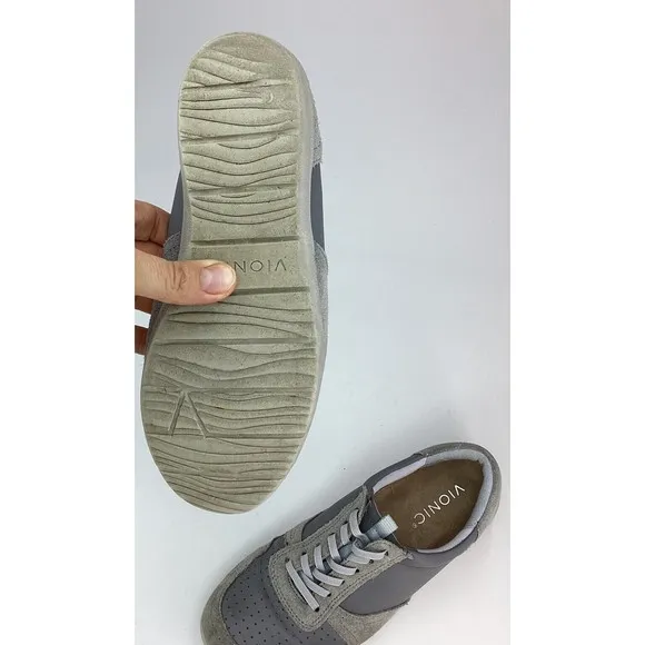 Vionic KARIGAN SNEAKER Leather shoes grey 6.5 orthotic Cushion Lightweight