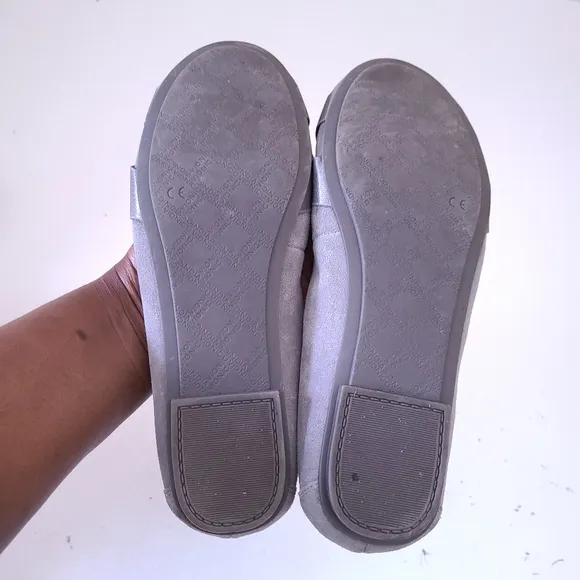 Vionic Maria Gray Suede Ballet Flat Shoes Size 9
