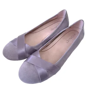 Vionic Maria Gray Suede Ballet Flat Shoes Size 9