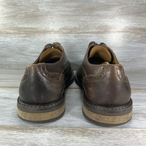 Vionic Men's Bowery Bruno Brown Leather Wing Tip Oxford Dress Shoes size 10