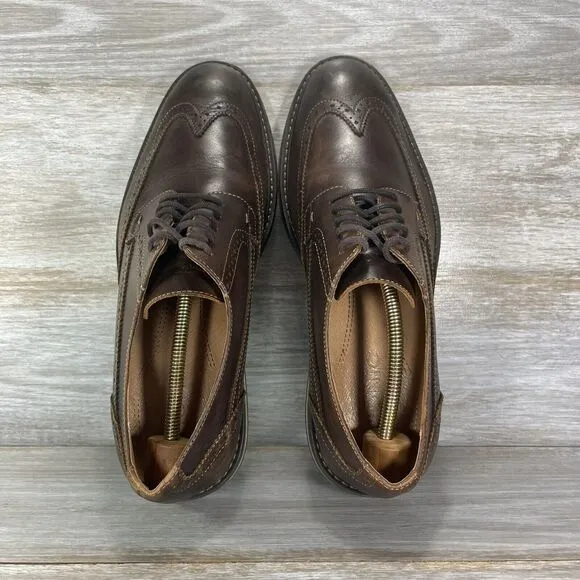 Vionic Men's Bowery Bruno Brown Leather Wing Tip Oxford Dress Shoes size 10
