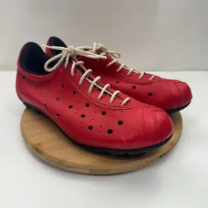 Vittoria Iride 1976 RETRO Cycling Shoes Mens Size 40 EU Red Leather Lace Up