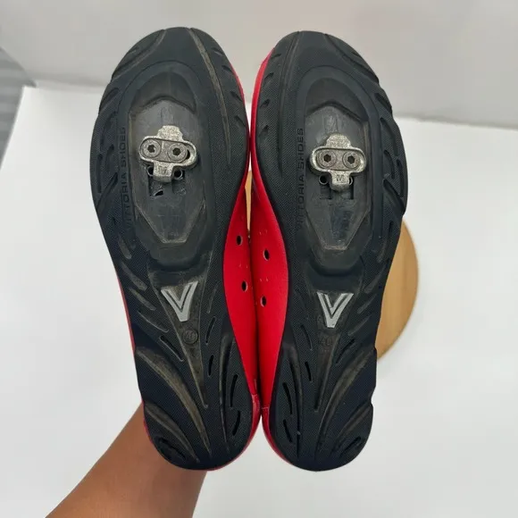 Vittoria Iride 1976 RETRO Cycling Shoes Mens Size 40 EU Red Leather Lace Up