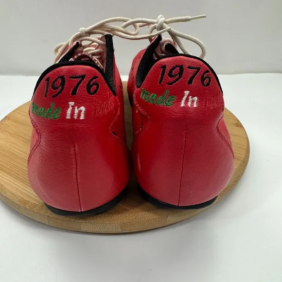Vittoria Iride 1976 RETRO Cycling Shoes Mens Size 40 EU Red Leather Lace Up