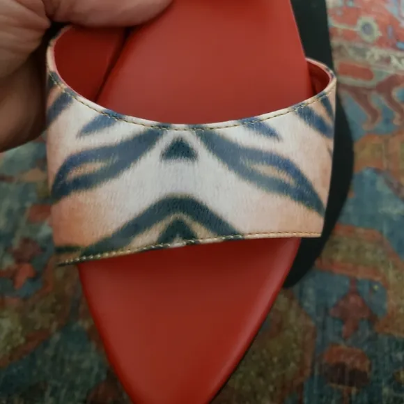 Von D Shoes Lizzy Flat Tiger Design Italian  Vegan Leather