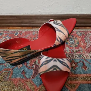 Von D Shoes Lizzy Flat Tiger Design Italian  Vegan Leather