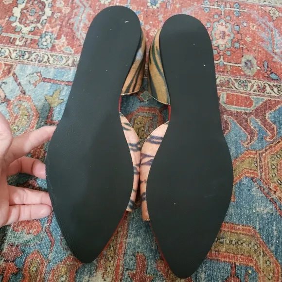Von D Shoes Lizzy Flat Tiger Design Italian  Vegan Leather