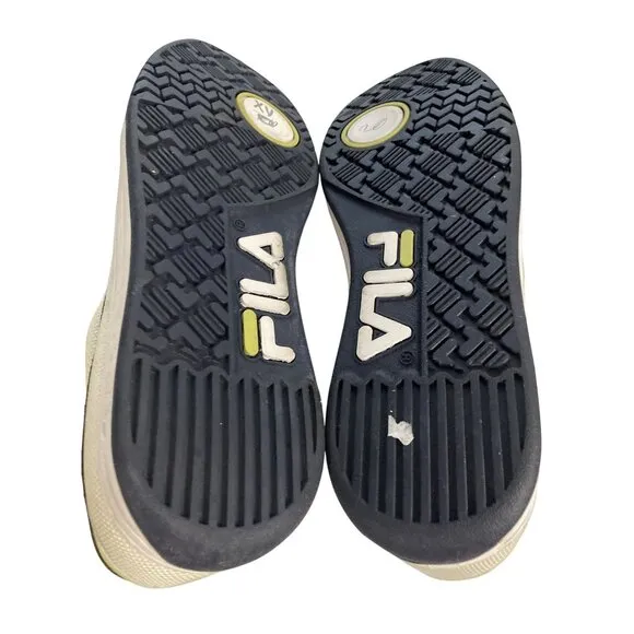 Vtg Fila First Edition fw03409 Men's Size 11 White Navy Leather Sneakers shoes