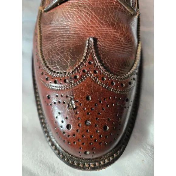 VTG Florsheim Imperial Brown V-Cleat 93602 Longwing Oxford Shoes 11.5 C