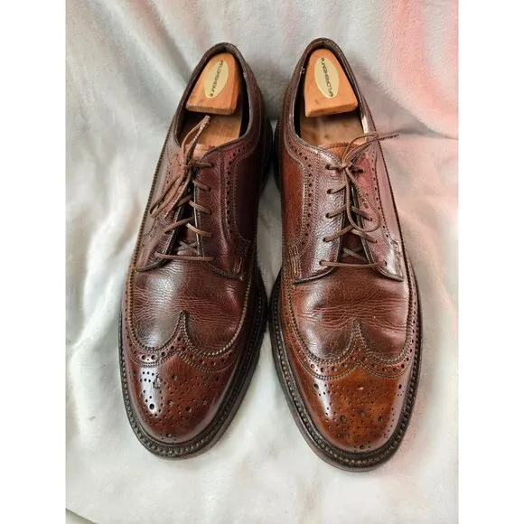 VTG Florsheim Imperial Brown V-Cleat 93602 Longwing Oxford Shoes 11.5 C