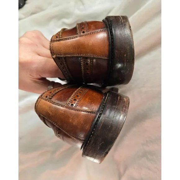 VTG Florsheim Imperial Brown V-Cleat 93602 Longwing Oxford Shoes 11.5 C