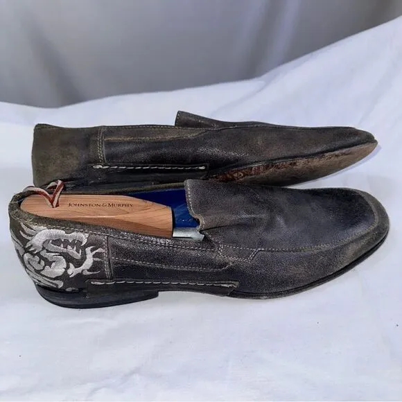 VTG Mark Nason Rock Never Dies Mens Brown Dragon Leather Shoes Sz 8.5