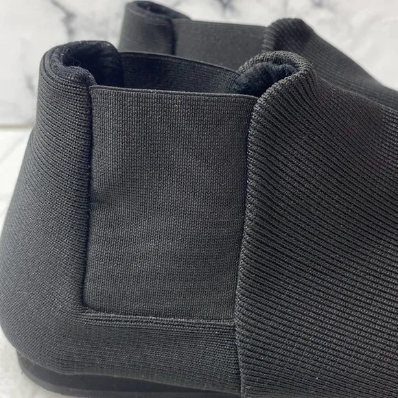 WAPS Natural Black Women's Knit Ankle booties,lightweight Stretchy Shoes, Size 9
