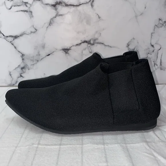 WAPS Natural Black Women's Knit Ankle booties,lightweight Stretchy Shoes, Size 9