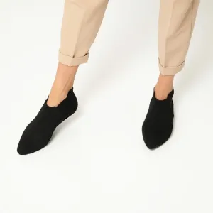 WAPS Natural Black Women's Knit Ankle booties,lightweight Stretchy Shoes, Size 9