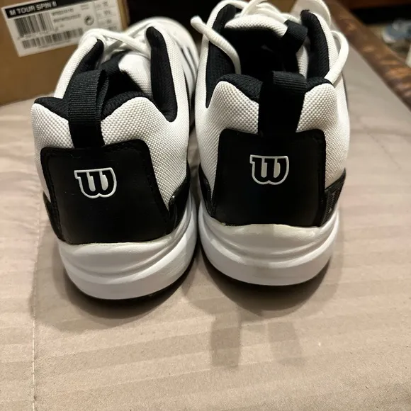 Wilson White and Black Tennis Athletic Shoes with Modern Design