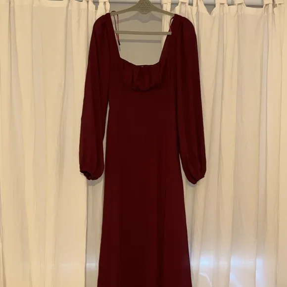 Windsor Kaylee Formal Chiffon Lace-Up Long Dress - Burgundy