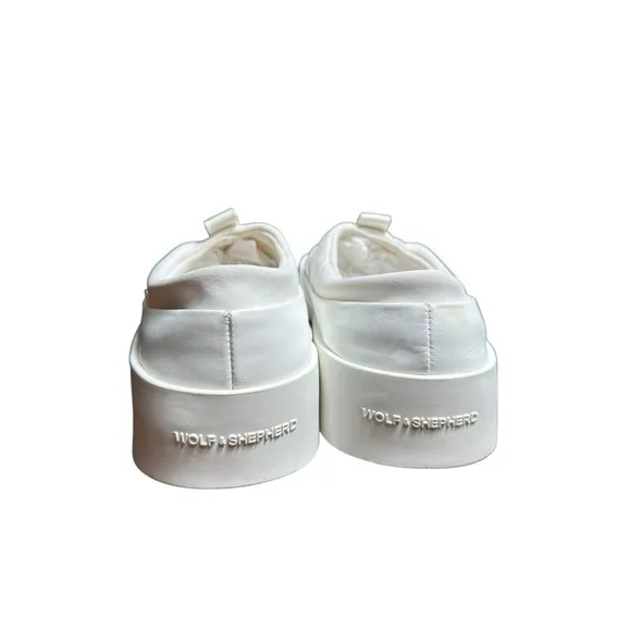 WOLF &amp; SHEPHERD Cruise TRE Leather White Shoes Men Sz EU 42 US 9 Slip On #S20-12