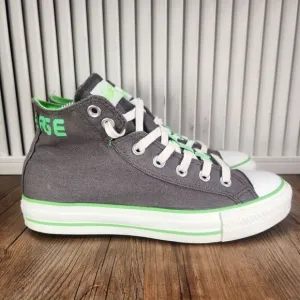 Womens 8 Converse Chuck Taylor All Star Gray Hi Fold Over Sneakers Shoes 535580F