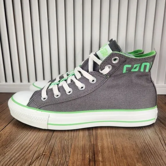 Womens 8 Converse Chuck Taylor All Star Gray Hi Fold Over Sneakers Shoes 535580F