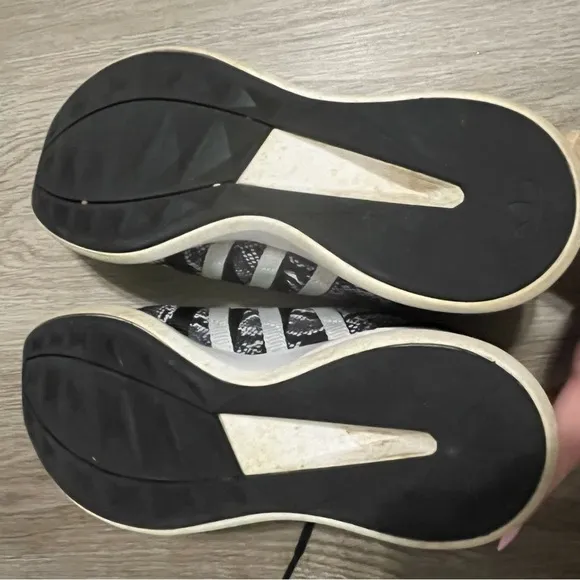 Women's Adidas Black &amp; White Snake Print Patterned Running Shoes