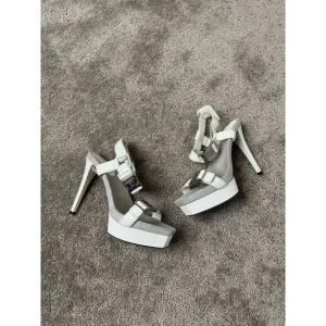 Womens Shoes GUCCI High Heeled Shoes UNWORN White leather Size‎ 36.5