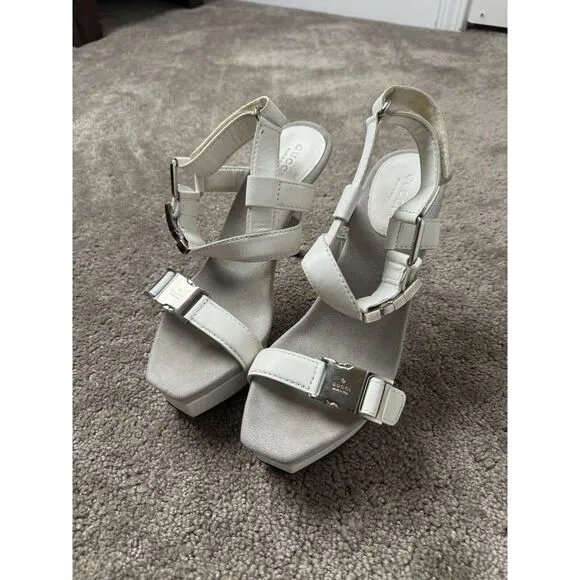 Womens Shoes GUCCI High Heeled Shoes UNWORN White leather Size‎ 36.5