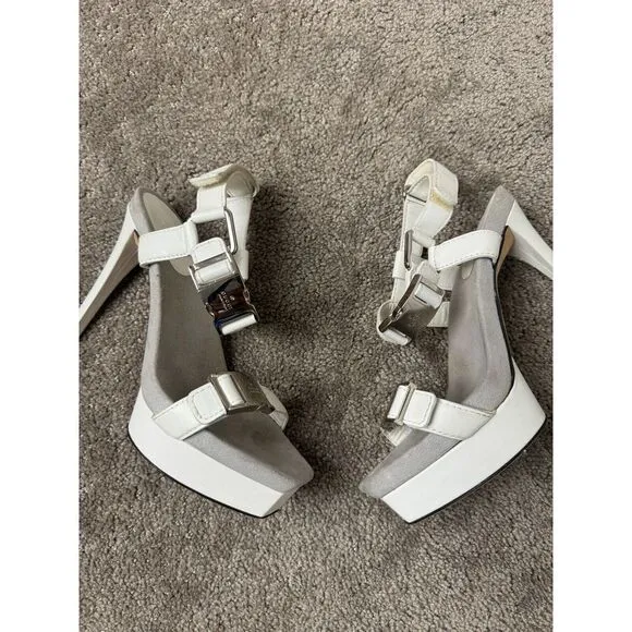 Womens Shoes GUCCI High Heeled Shoes UNWORN White leather Size‎ 36.5