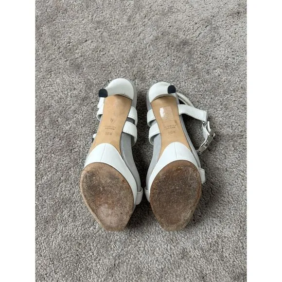 Womens Shoes GUCCI High Heeled Shoes UNWORN White leather Size‎ 36.5