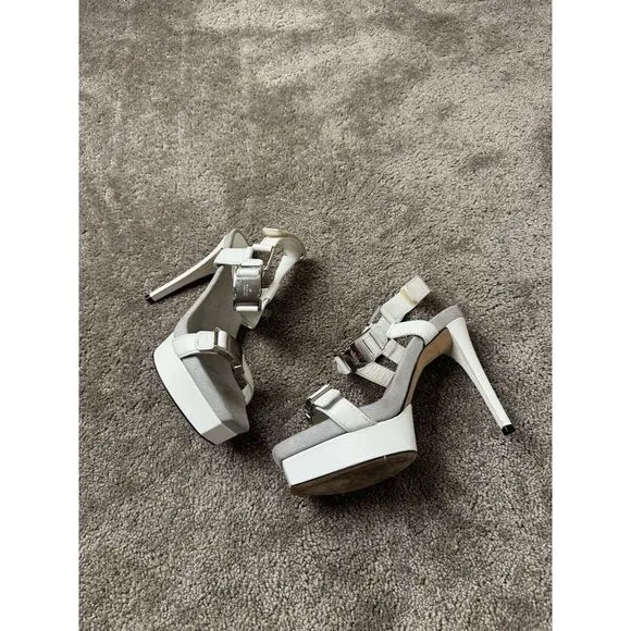 Womens Shoes GUCCI High Heeled Shoes UNWORN White leather Size‎ 36.5