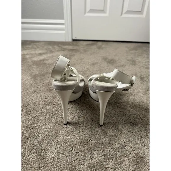 Womens Shoes GUCCI High Heeled Shoes UNWORN White leather Size‎ 36.5
