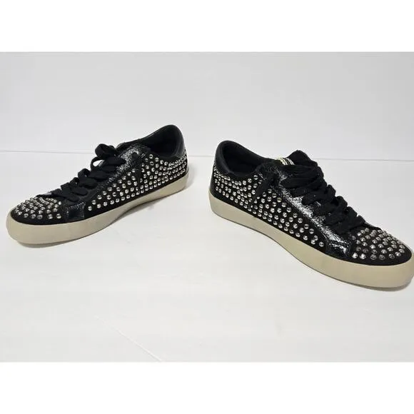 Womens Shu Shop ROCK STAR BLACK Shoes Sneakers~ Size 6~All Over Metallic Studs!