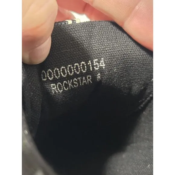 Womens Shu Shop ROCK STAR BLACK Shoes Sneakers~ Size 6~All Over Metallic Studs!