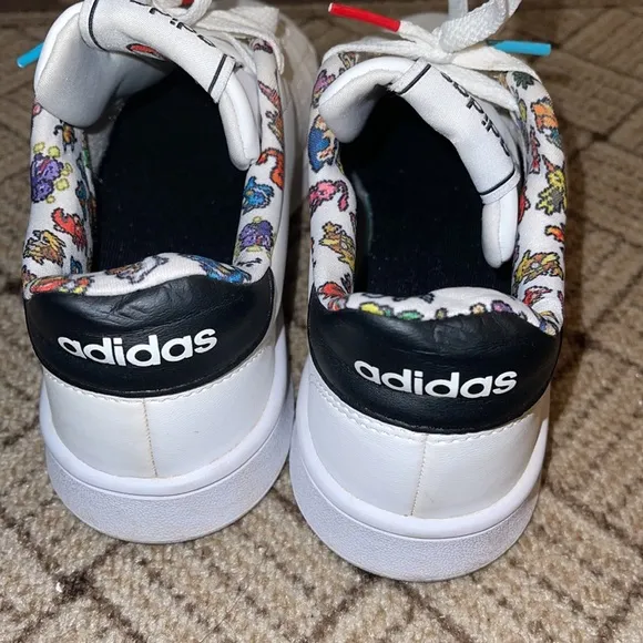 Youth Big Kids Children Adidas Pokemon Cartoon White Lace Up Sneakers Shoes