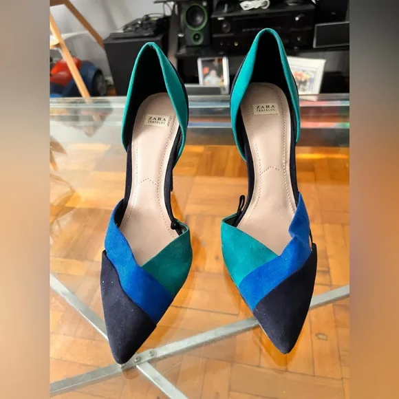 Zara shoes size 38, blue , green , black colour